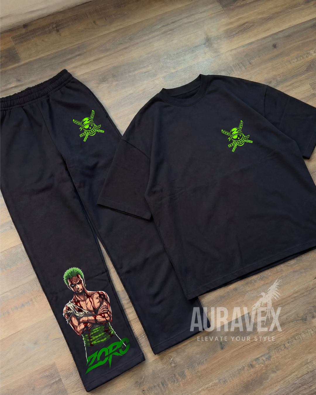 ZORO GREEN SWORDSMAN – OVERSIZED SET (T-SHIRT + JOGGER)