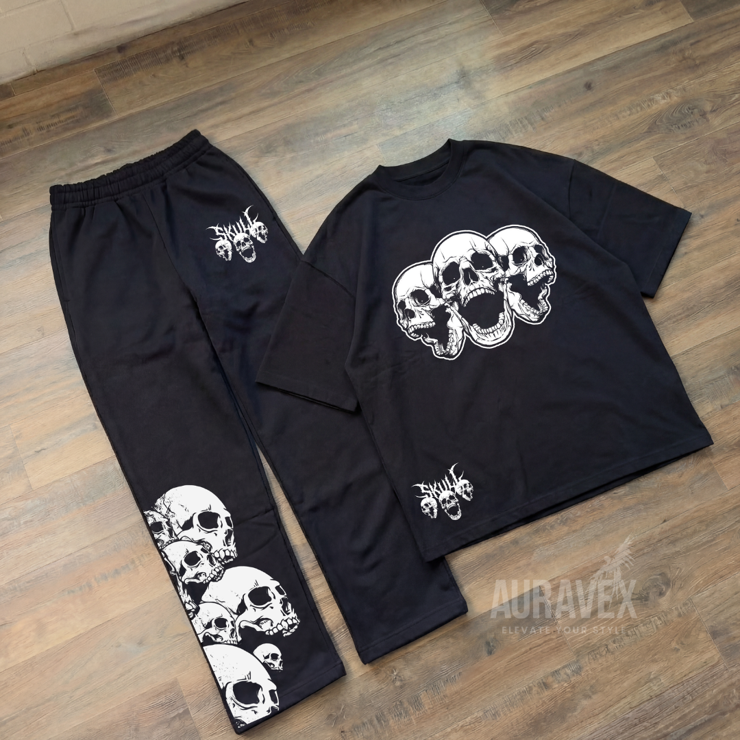 💀 TRIPLE SKULL – OVERSIZED SET (T-SHIRT + JOGGER) 💀