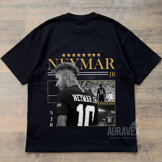 🏆 NEYMAR JR Premium Oversize T-Shirt – Black Gold Edition